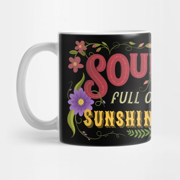 Soul Full Of Sunshine Vintage Floral Sign by LittleBunnySunshine